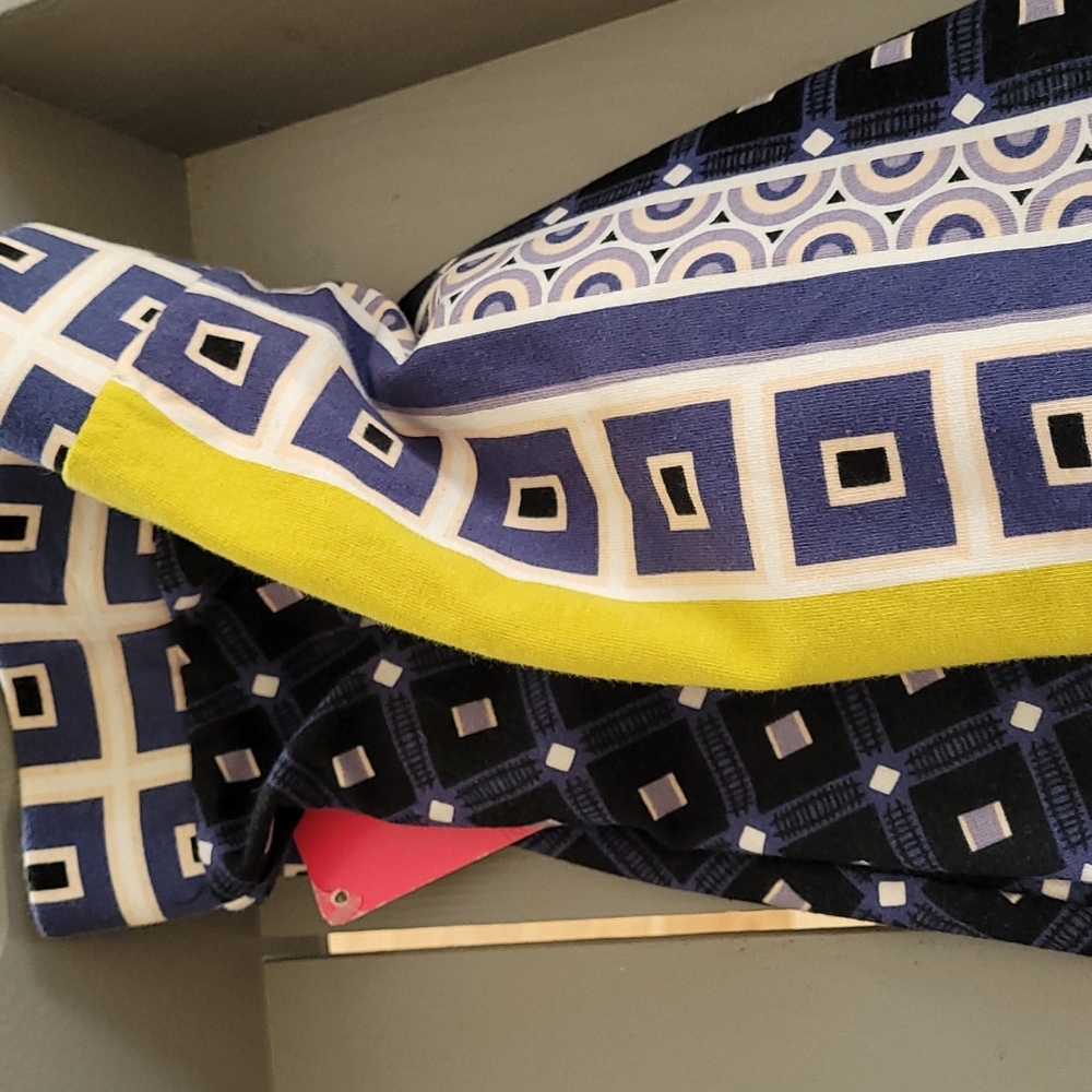 Xhilaration Skater Skirt Women's XXL NWT Blue White Lime Green